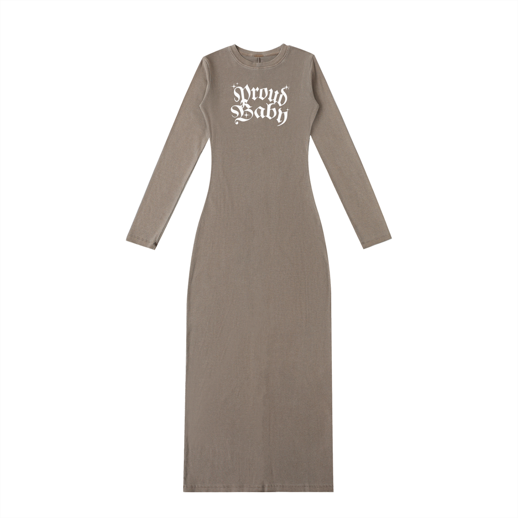 Dyed Washed Slit Maxi Dress