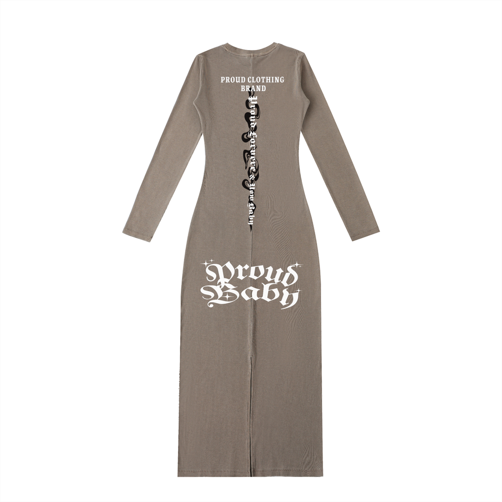 Dyed Washed Slit Maxi Dress