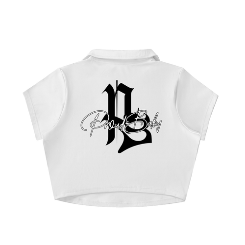 ProudBaby  v-Neck Lapel Crop Top