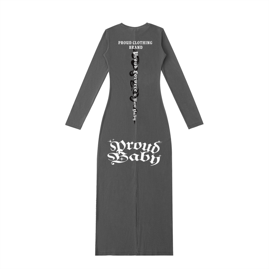 Dyed Washed Slit Maxi Dress